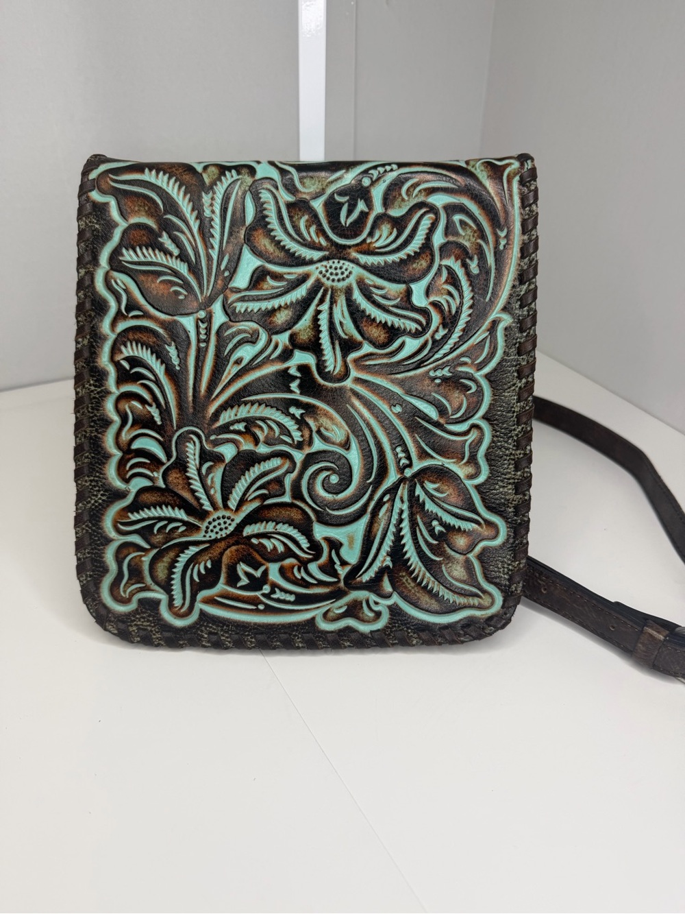 Patricia Nash Granada Crossbody Bag in Tooled Turquoise